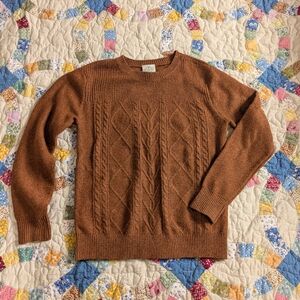 St. John's Bay Rust Cable Knit Crewneck Sweater